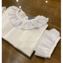 Camisa cuello seda blanca