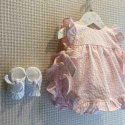 Escapulario vichy rosa