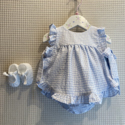 Escapulario vichy azul