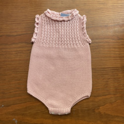 Pelele ochitos rosa empolvado
