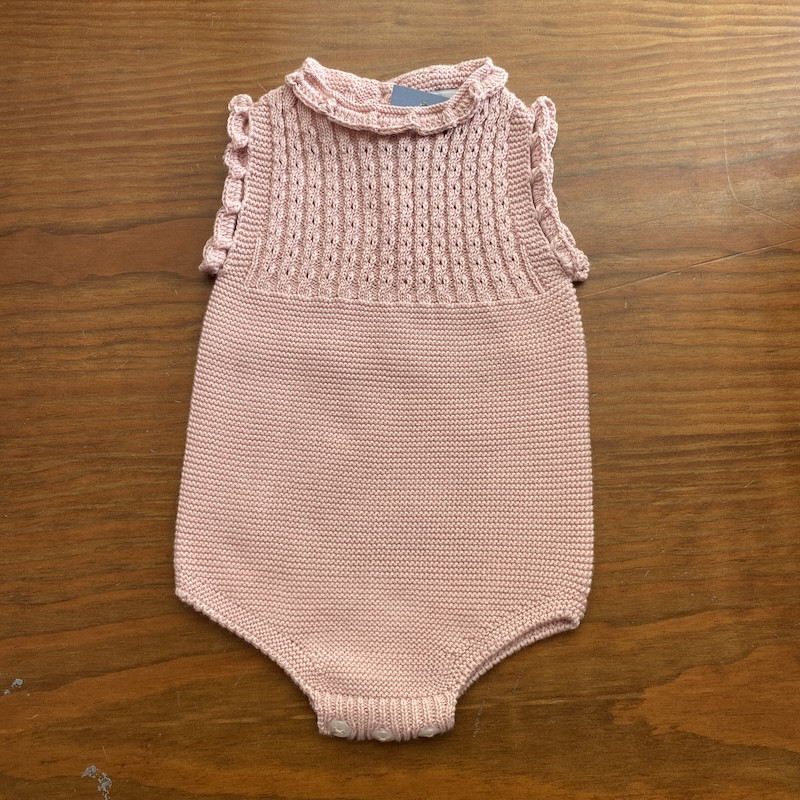 Pelele ochitos rosa empolvado