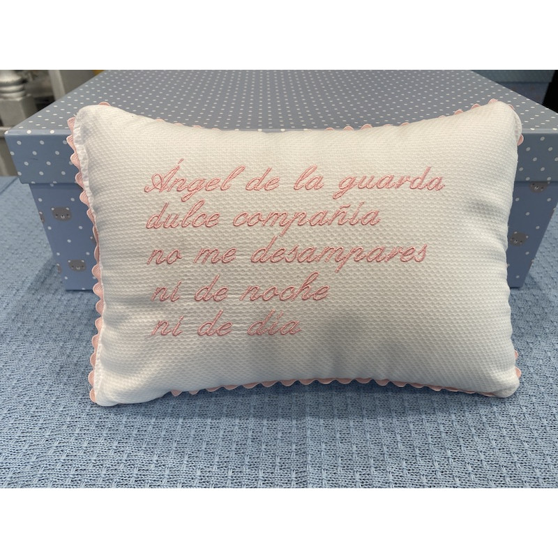 Cojín oración rosa