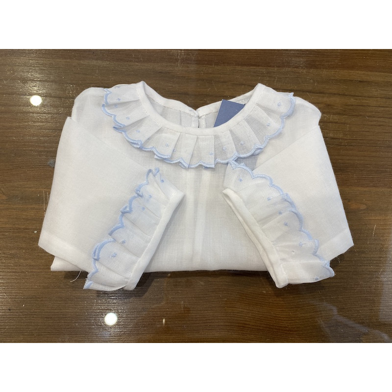 Camisa batista detalle celeste